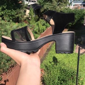 Black platform sandals